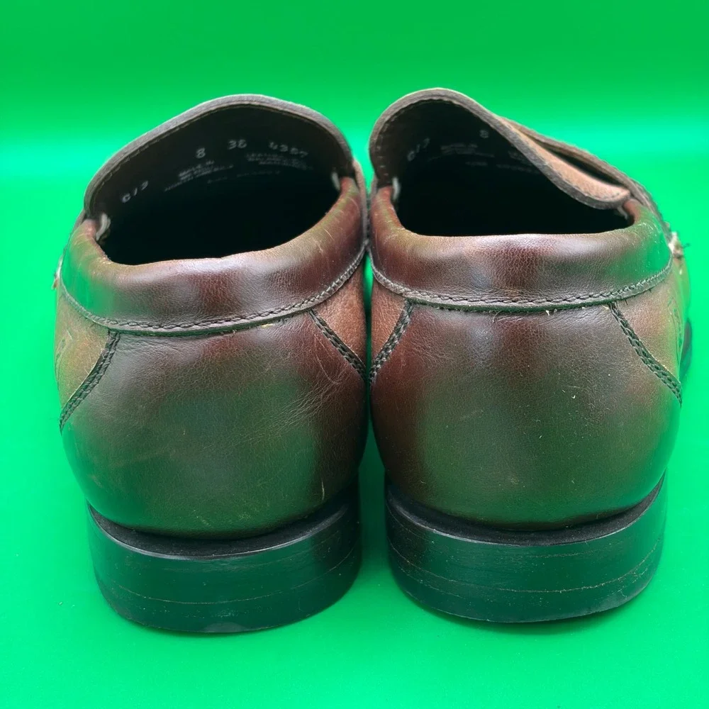 VTG 90s Neil M Kiltie Tassel Loafers Mens 10 Brown Leather USA Made Dress Shoes